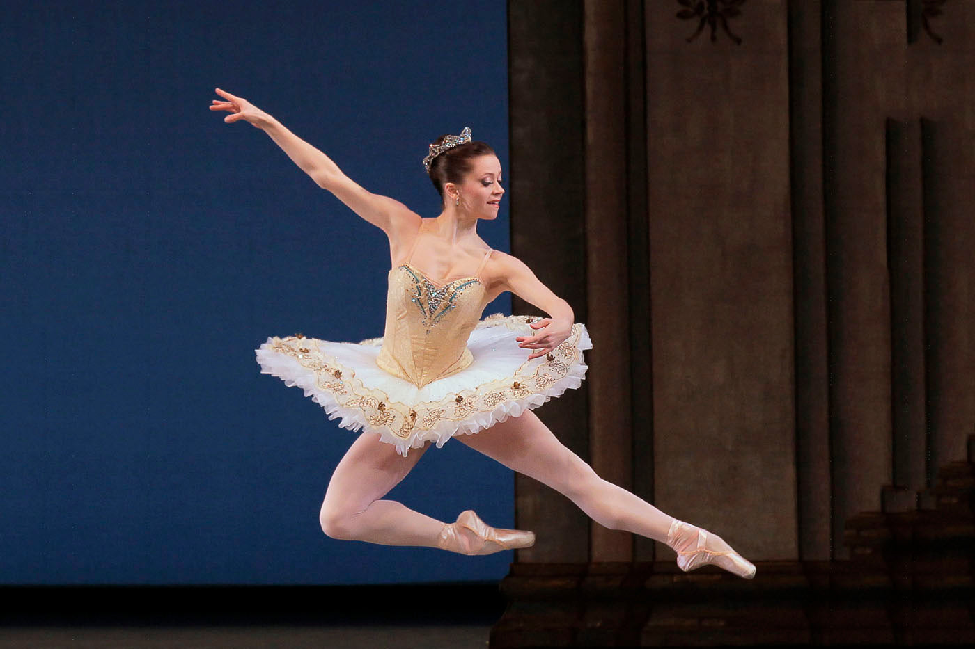 Megan Fairchild in George Balanchine's “Tschaikovsky Suite No. 3.” Photograph by Paul Kolnik