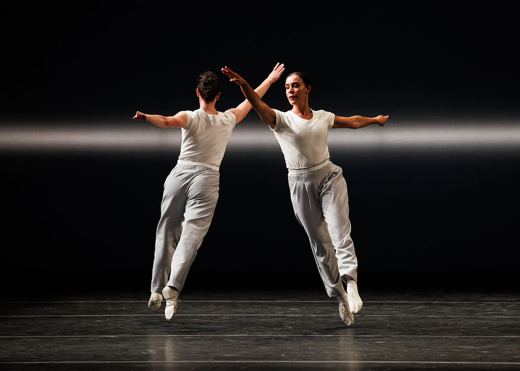 Caitlin Scranton and Sarah Hillmon in Lucinda Childs's “Field Dance 2.” Photograph by Maria Baranova