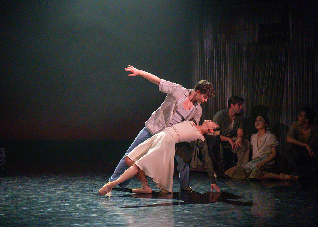 Harris Beattie and Sarah Chun in “Fools” by Mthuthuzeli November. Photograph by Colleen Mair