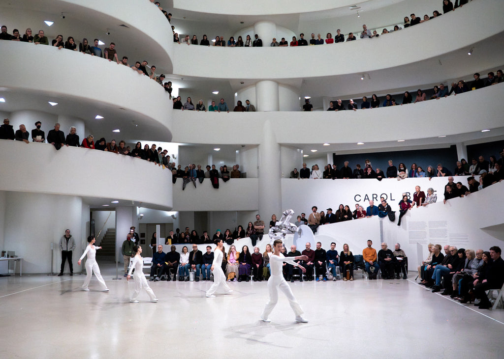 Caitlin Scranton, Sharon Milanese, Sarah Hillmon, and Katie Dorn in “Early Works” by Lucinda Childs. Photograph by Titus Ogilvie-Laing | Works &amp; Process