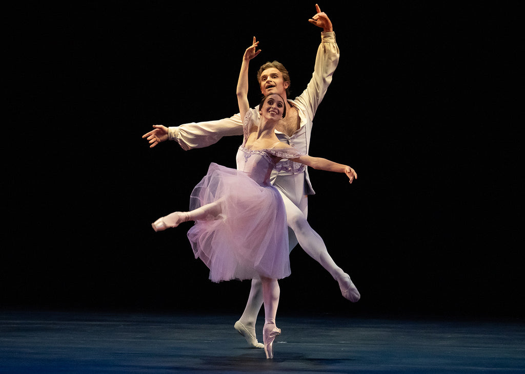 Skylar Brandt and Aran Bell in Gerald Arpino's “L’Air d’Esprit.” Photograph by Steven Pisano