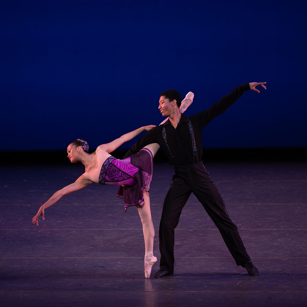 Simone Gibson and Anthony Smith in “Who Cares?” by George Balanchine at the School of American Ballet's 2026 Workshop Performances. Photograph by Rosalie O'Connor
