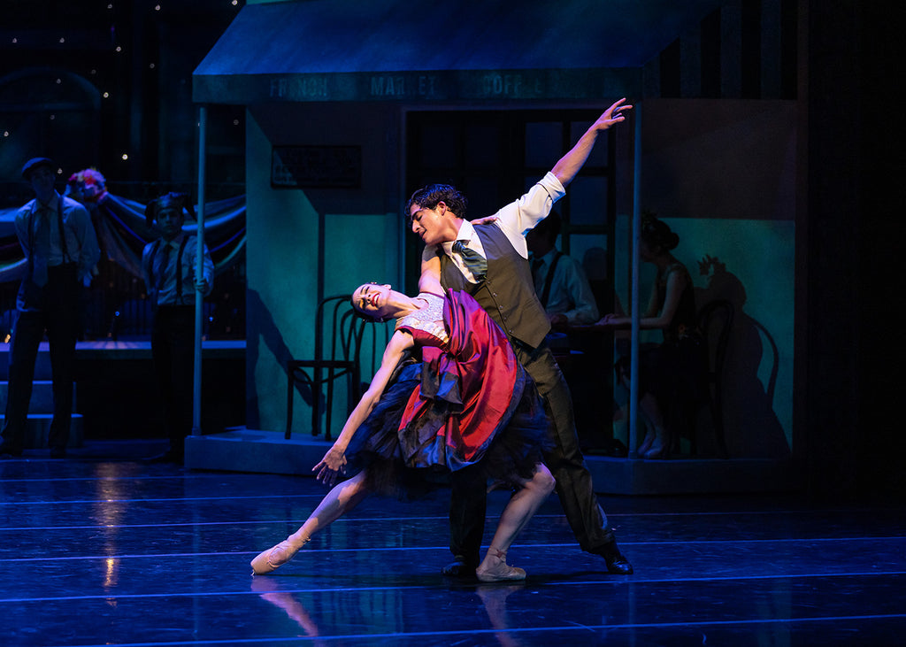 Francesca Dugarte as Musetta and Joan Sebastian Zamora as Marcello in Remi Wörtmeyer's “La Bohème.” Photograph by Jennifer Zmuda