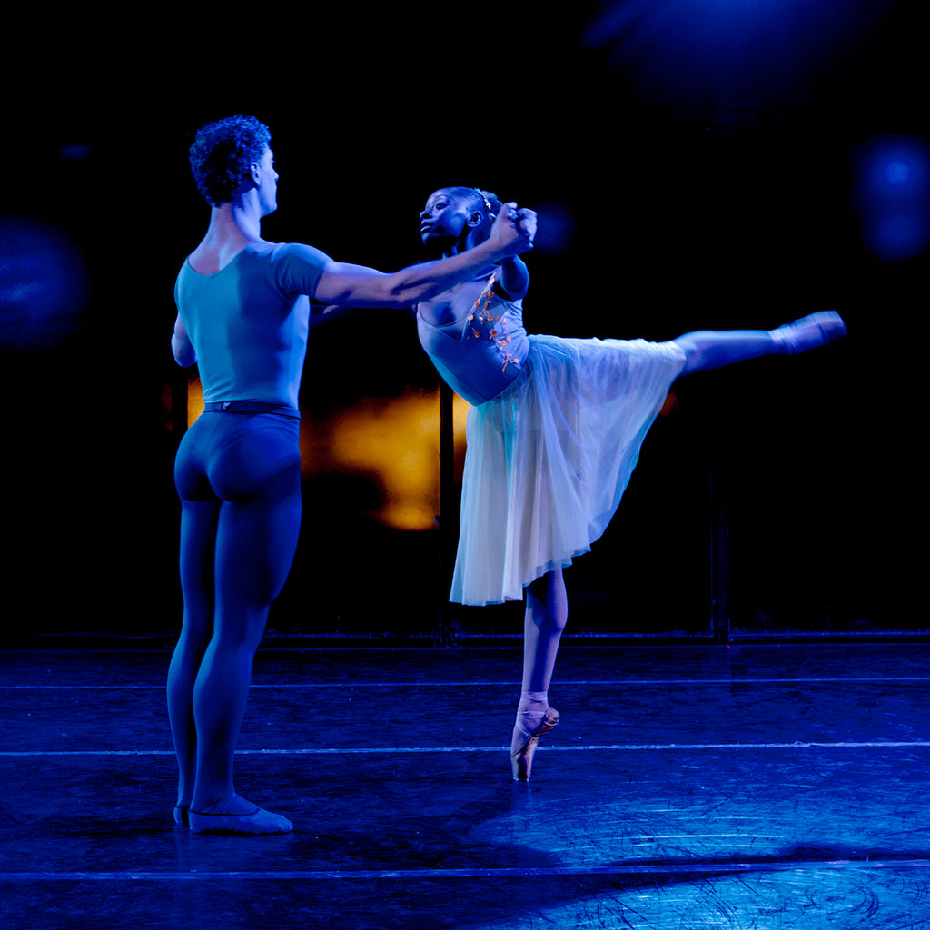 Marco Biella and Mckenzie Lewis in George Balanchine's “Violin Sonata.” Photograph by Caleb Thal