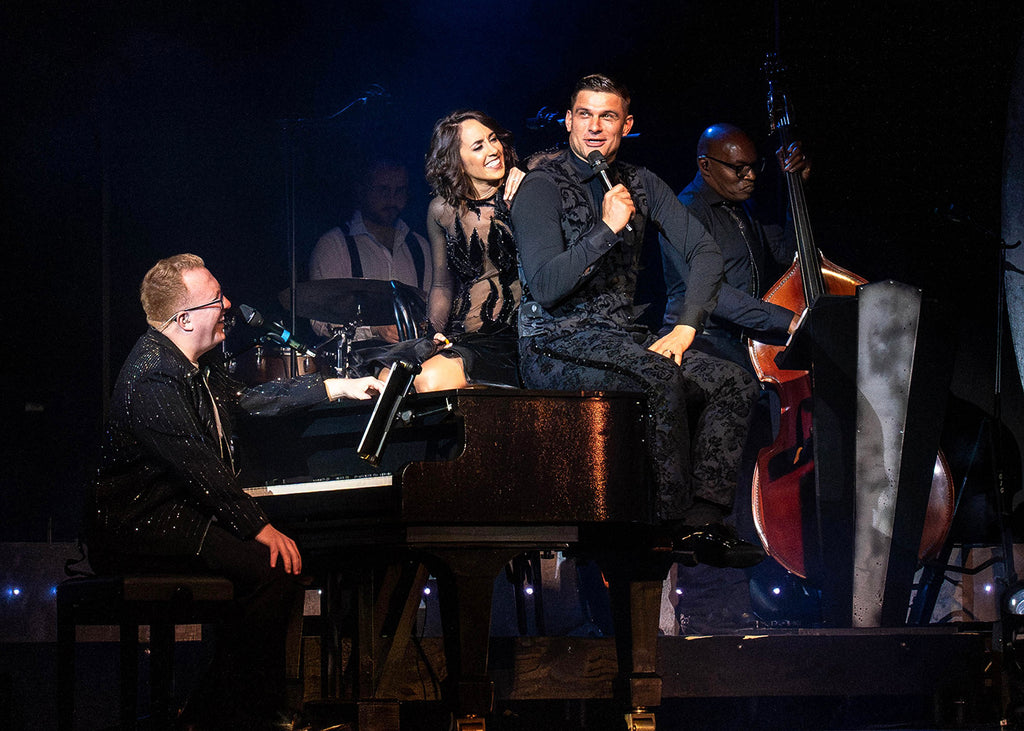 Aljaž Škorjanec, Janette Manrara withTom Seale's Big Band in “Let's Face the Music and Dance!” Photograph by Carys Griffiths
