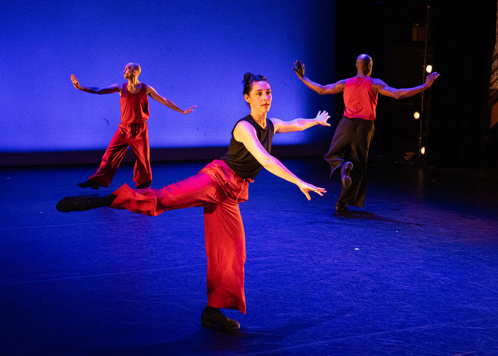 Liony Garcia, Cori Marquis, and Paul Hamilton in “Artificial Horizon” by Jane Comfort. Photograph by Steven Pisano



