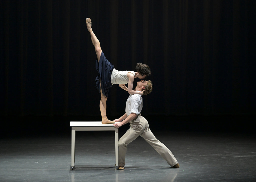 Neneka Yoshida and Edison Manuel in pas de deux from Annabelle Lopez Ochoa’s "Coco Chanel: the Life of a Fashion Icon.” Photograph by Shikama Takashi, courtesy of New National Theatre Tokyo
