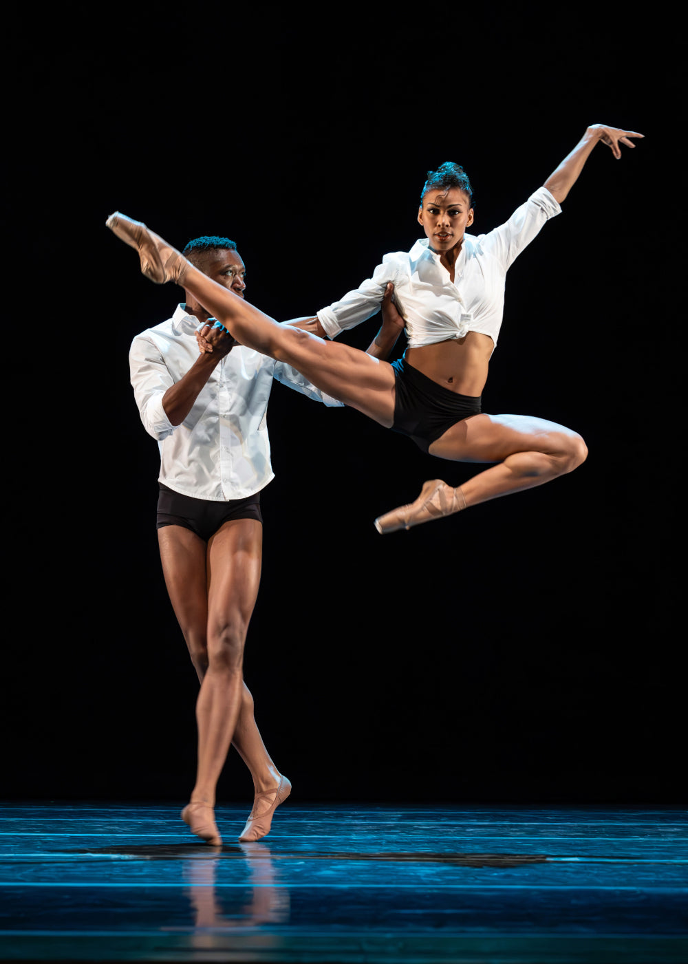 Micah Bullard and Kamala Saara in “Take Me With You” by Robert Bondara. Photograph by Jeff Cravotta