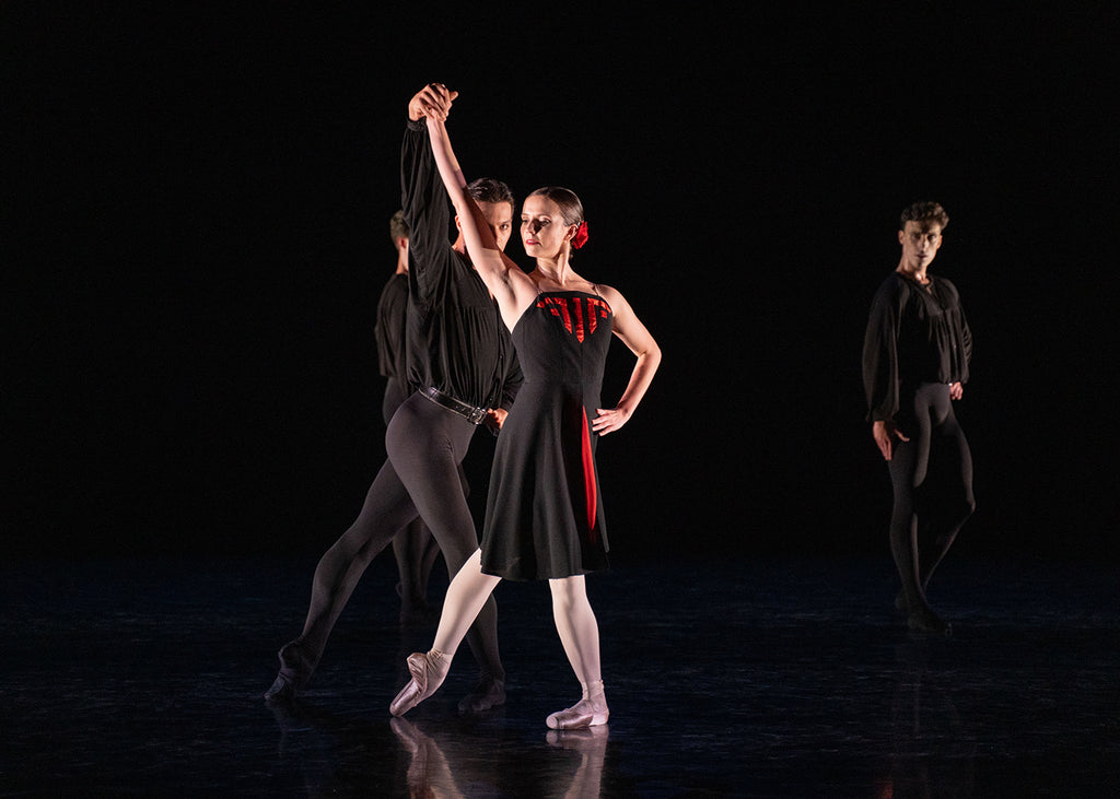 Dominique Larose, Stefano Varalta and Andrew Tomlinson in “5 Tangos” by Hans van Manen. Photograph by Colleen Mair 