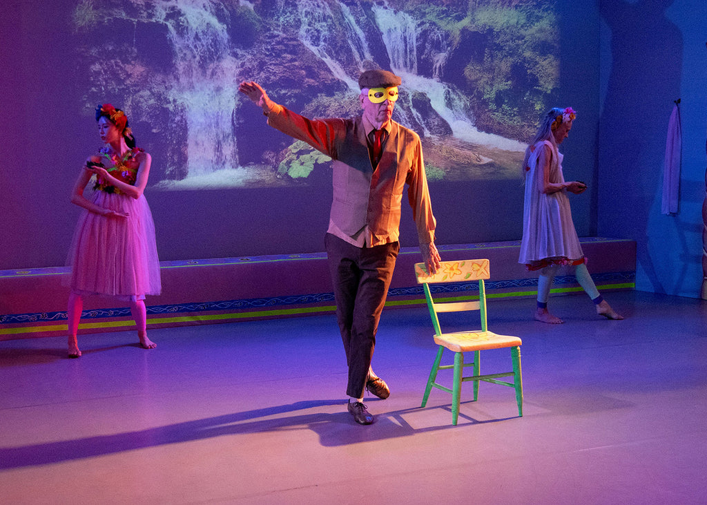 Douglas Dunn (Center), Dongri Suh and Janet Charleston in Douglas Dunn's “Hesperides.” Photograph by Jacob Burckhardt