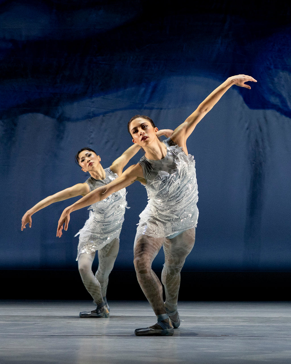 Minori Sakita and Francesca Forcella in “Winter” by Jamar Roberts, part of “The Four Seasons Reimagined.” Photograph by Vikki Sloviter for BalletX