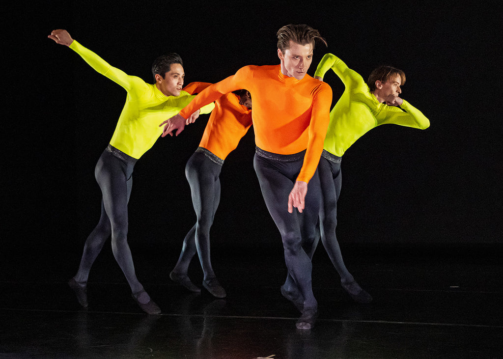 Jeffrey Cirio, Osiel Gouneo, Alban Lendorf, Daniil Simkin in “Jack” by Drew Jacoby. Photograph by Steven Pisano