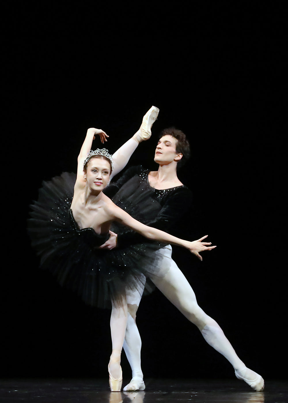 Clara Mousseigne and Shale Wagman in the Black Swan Pas de deux from “Swan Lake.” Photograph by Francette Levieux