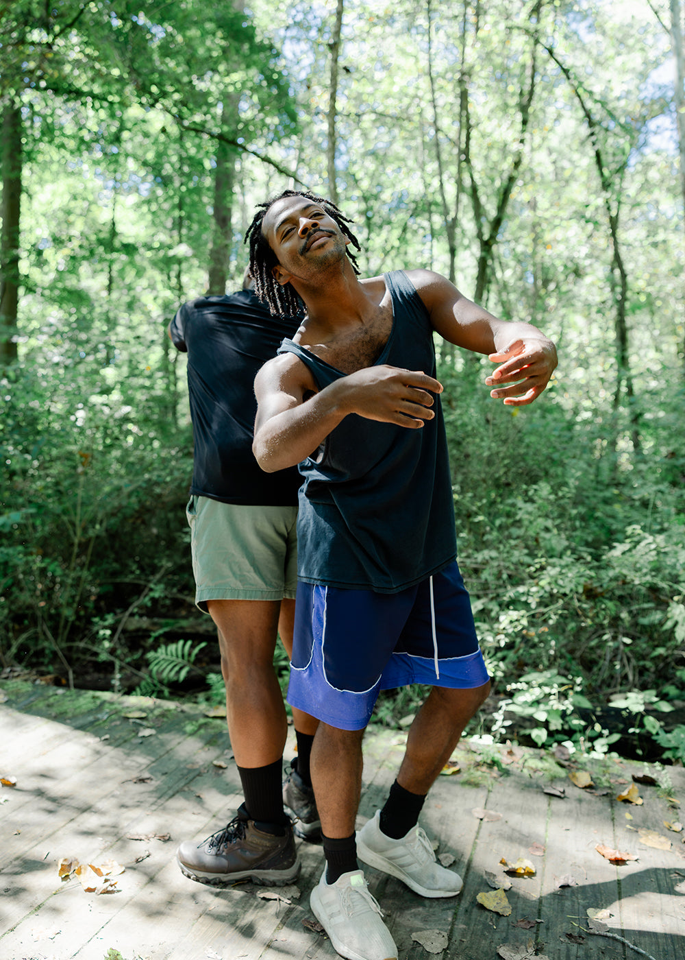 1 Larry White Jr. and Dominic Moore-Dunson in _Alone in the Woods._ Photo by Alison Kay Photography LLC