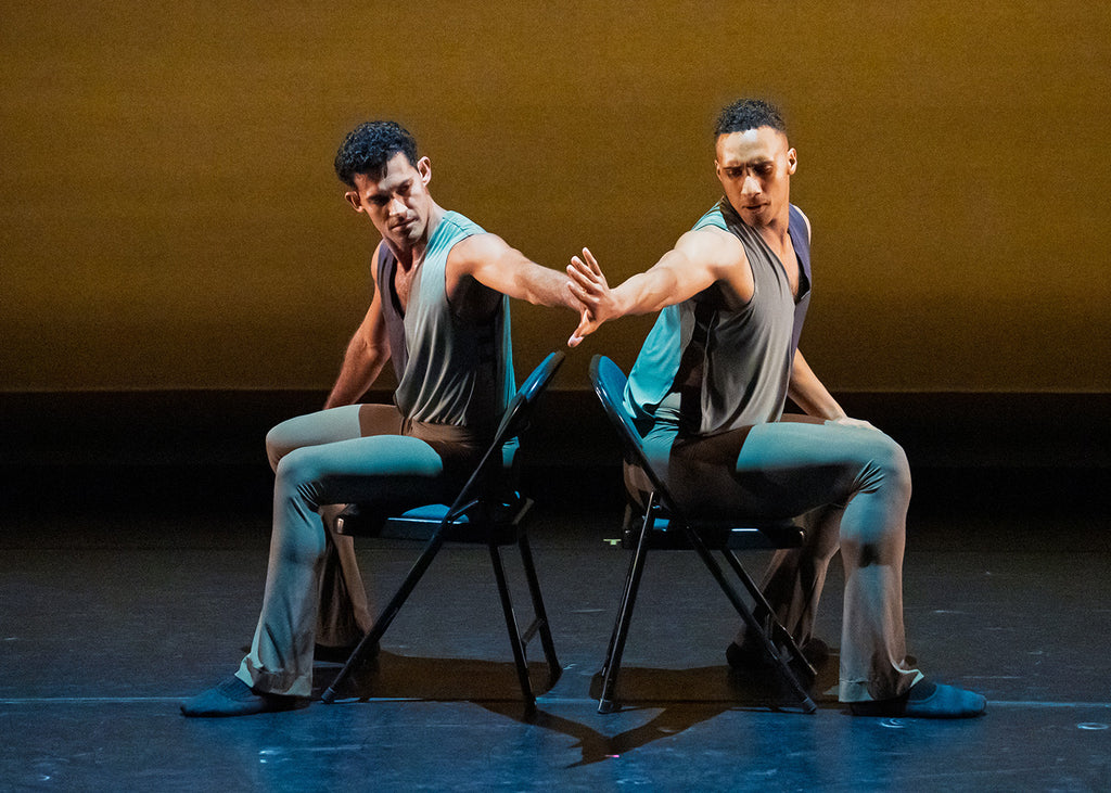 Renan Cerdeiro and Elias Re in “Interactions” by Ingrid Silva. Photograph by Steven Pisano 