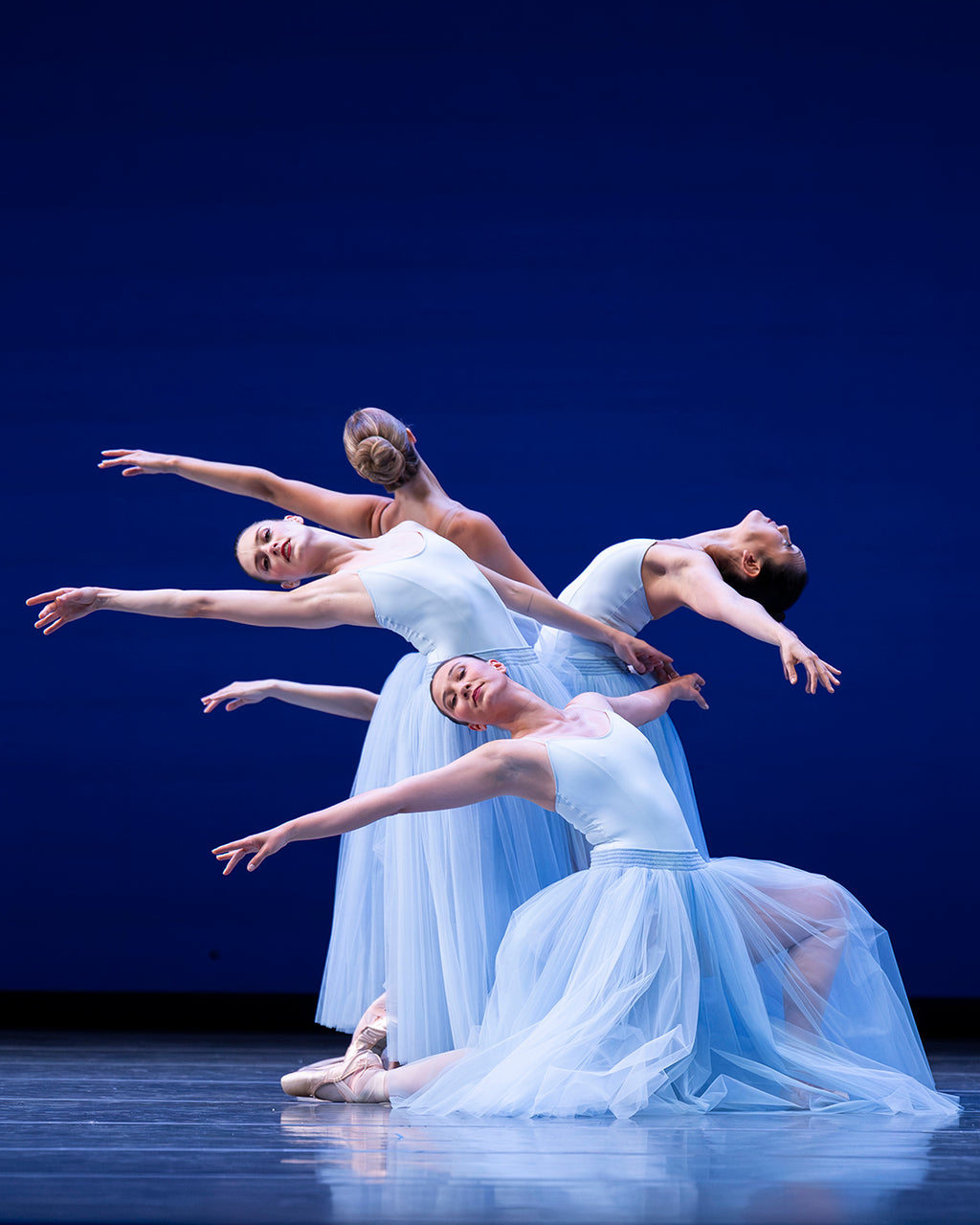 Pacific Northwest Ballet in “Serenade” by George Balanchine. Photograph by Angela Sterling