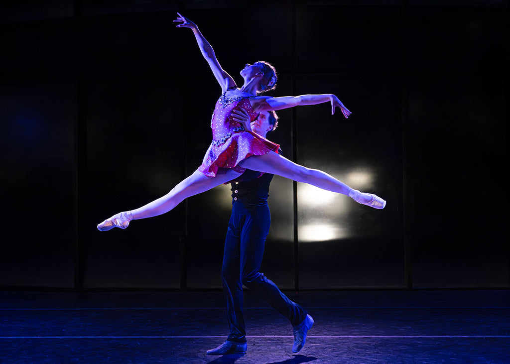 Maté Szentes and Sarah Bukowski in “Who Cares? Concert Suite” by George Balanchine. Photograph by Mark Harris