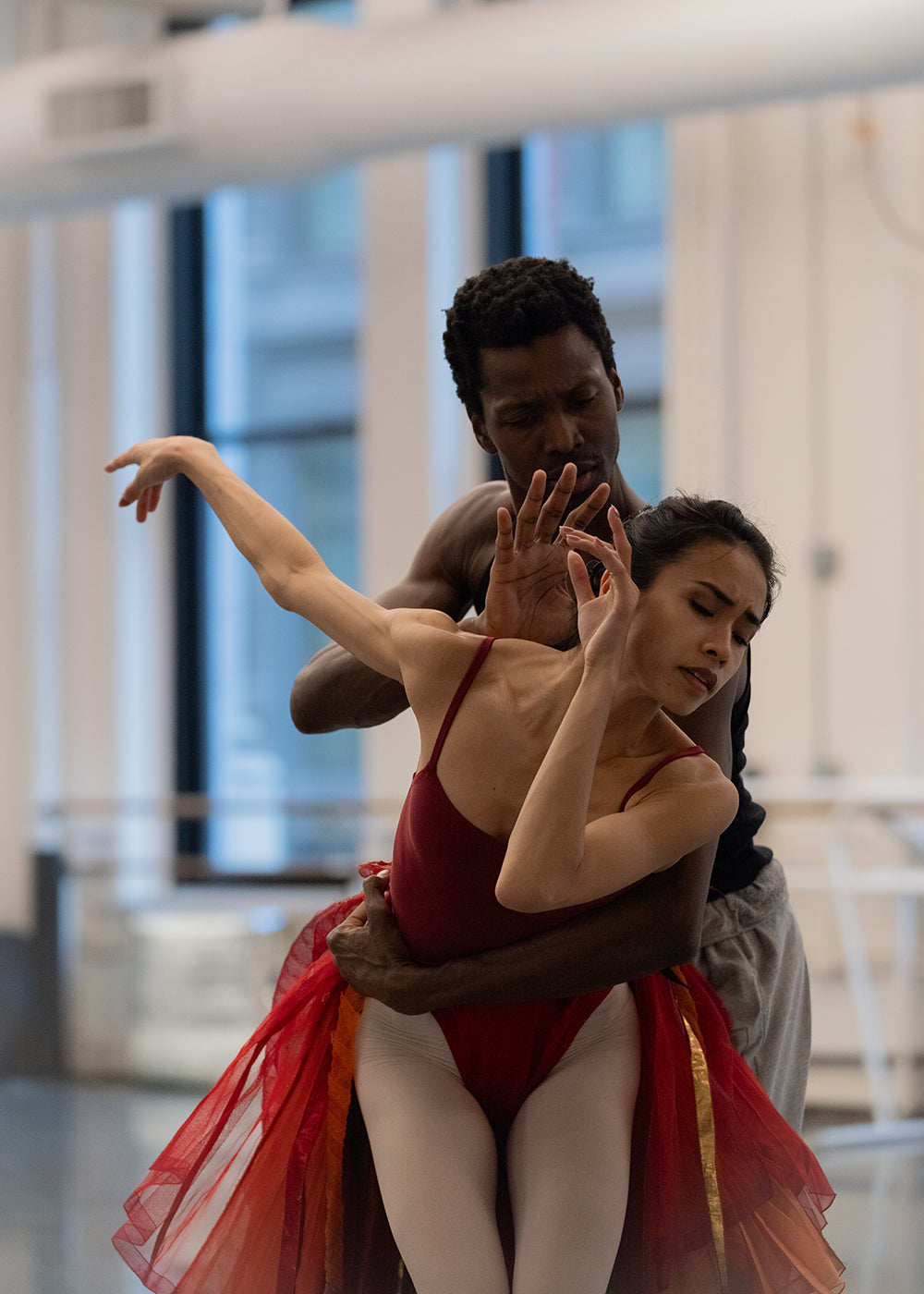 Léa Fleytoux and Calvin Royal III in rehearsal for Alexei Ratmansky's “Firebird.” Photograph by Natalia Sánchez