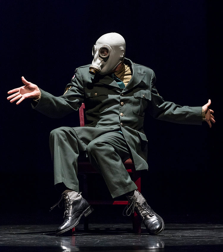 Mark Dendy performing “Rumsfeld.” Photograph by David Bazemore